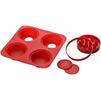 Premier Housewares Silicone Pie Maker with 4 Moulds-2 Cutters- Red